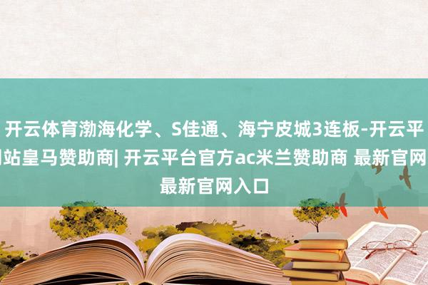 开云体育渤海化学、S佳通、海宁皮城3连板-开云平台网站皇马赞助商| 开云平台官方ac米兰赞助商 最新官网入口